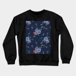 Multiple colour Floral design with dark blue background Crewneck Sweatshirt